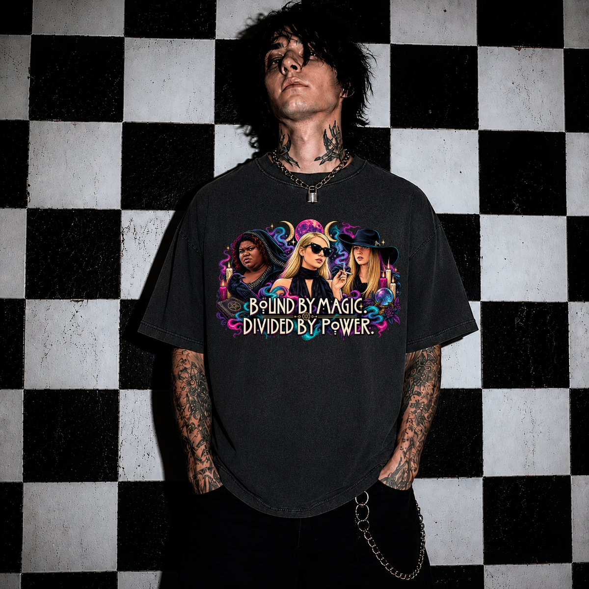 Bound By Magic. Divided By Powe - Unisex Heavy Cotton Tee