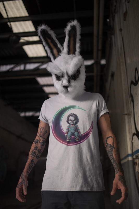 Chucky On The Moon - Unisex Heavy Cotton Tee