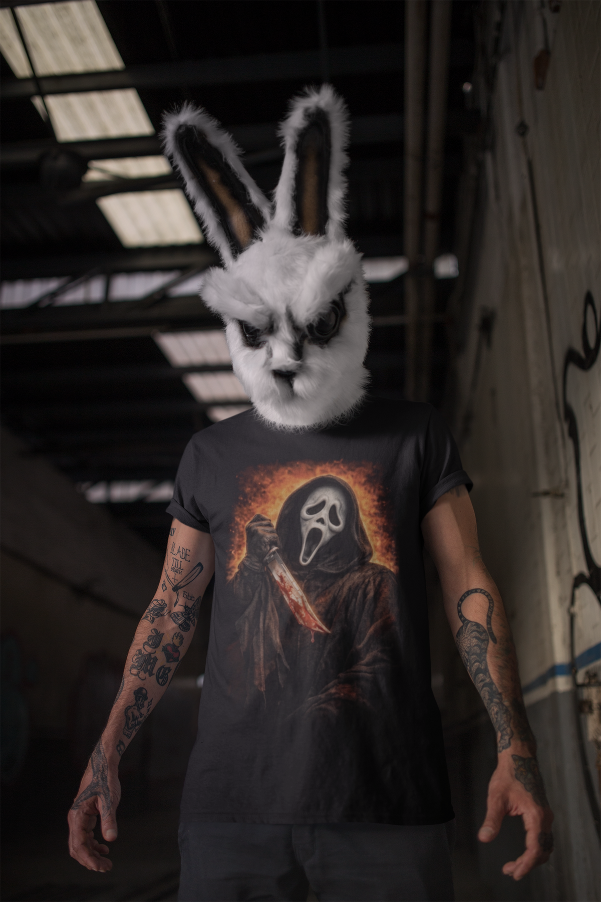 Ghostface On Fire - Unisex Heavy Cotton Tee
